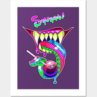 Sweet! Neon Candy Mouth Posters and Art